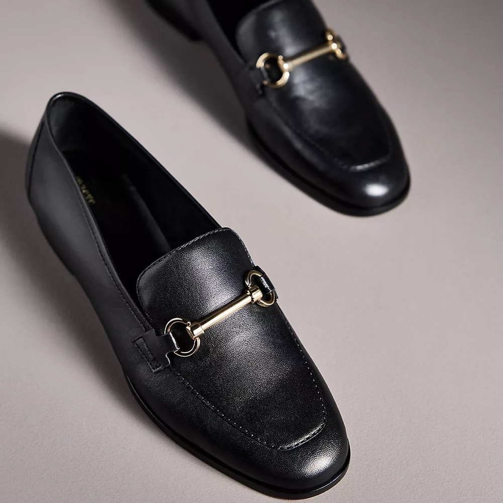 Maeve Anthropologie Horsebit Leather Loafers